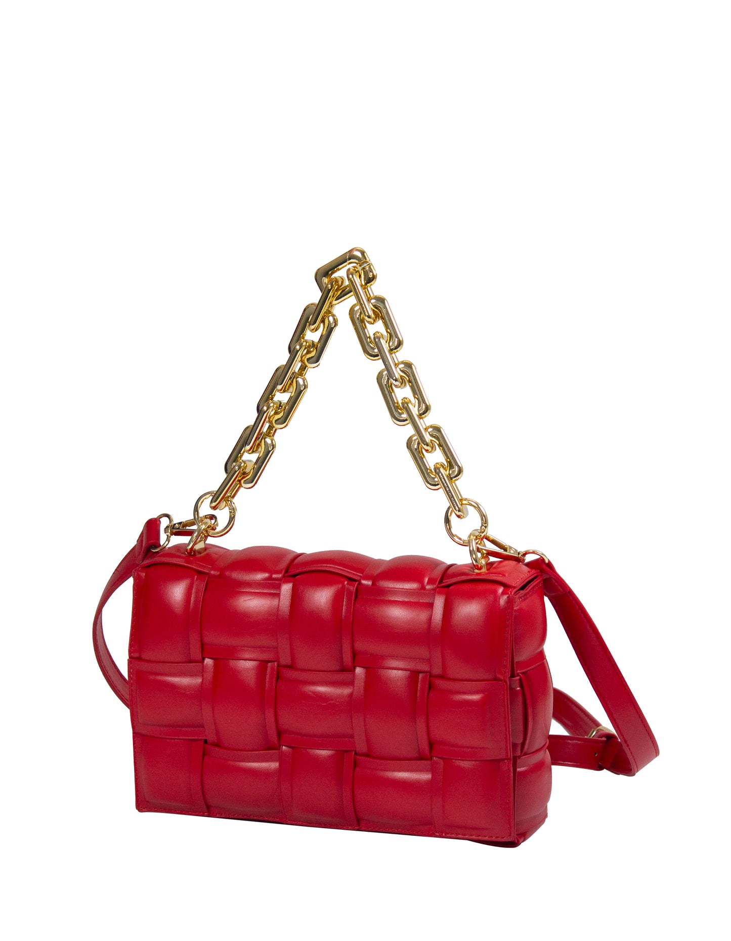 Minibag intrecciata con manico a catena