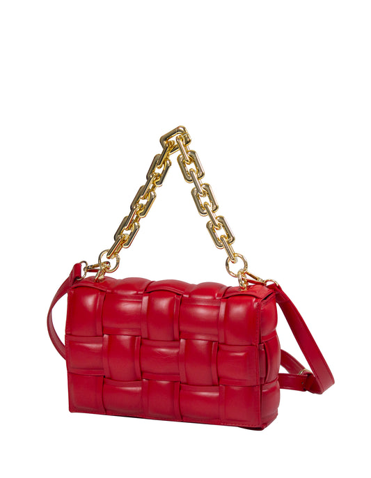 Minibag intrecciata con manico a catena