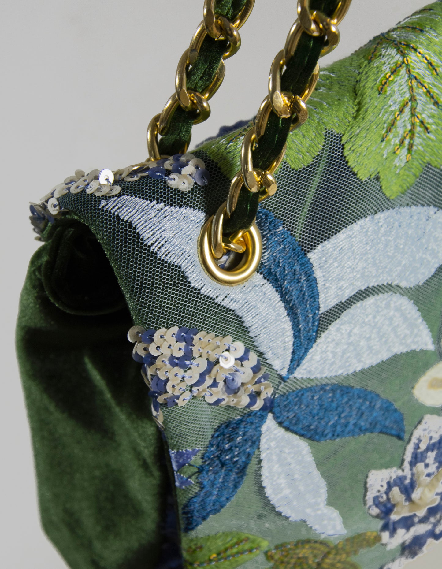 BORSA RICAMO STRASS FLOREALE - PF157