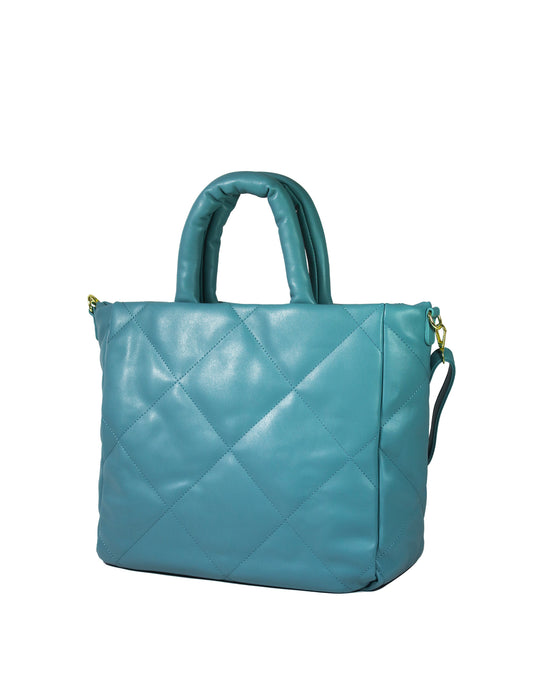 Shopping bag matelassè con manico morbido