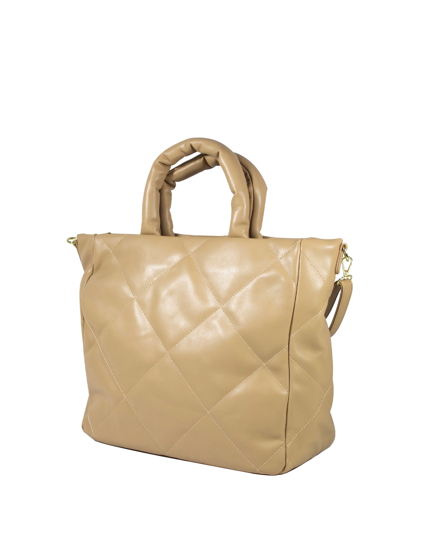 Shopping bag matelassè con manico morbido