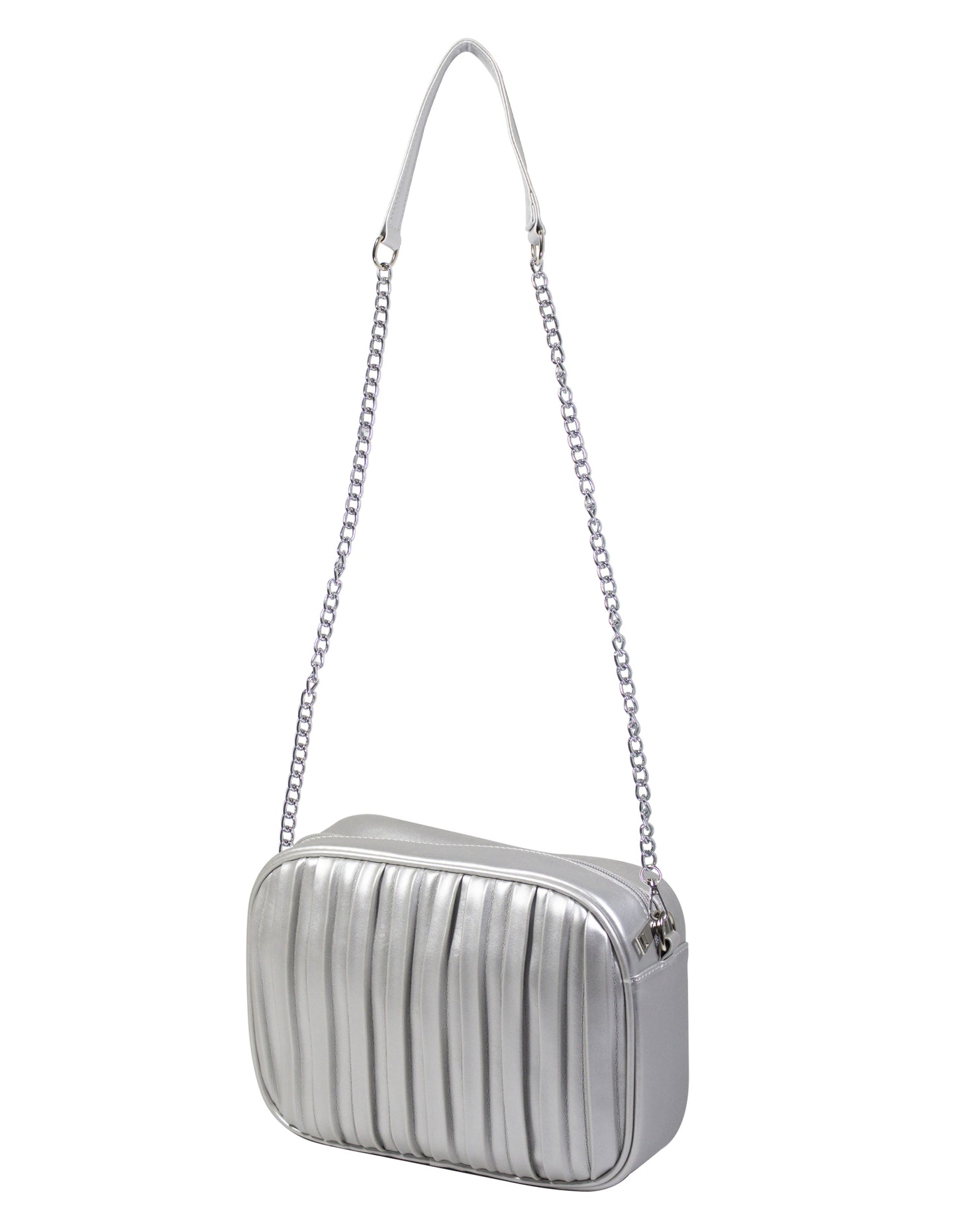 Minibag con tracolla effetto crespo