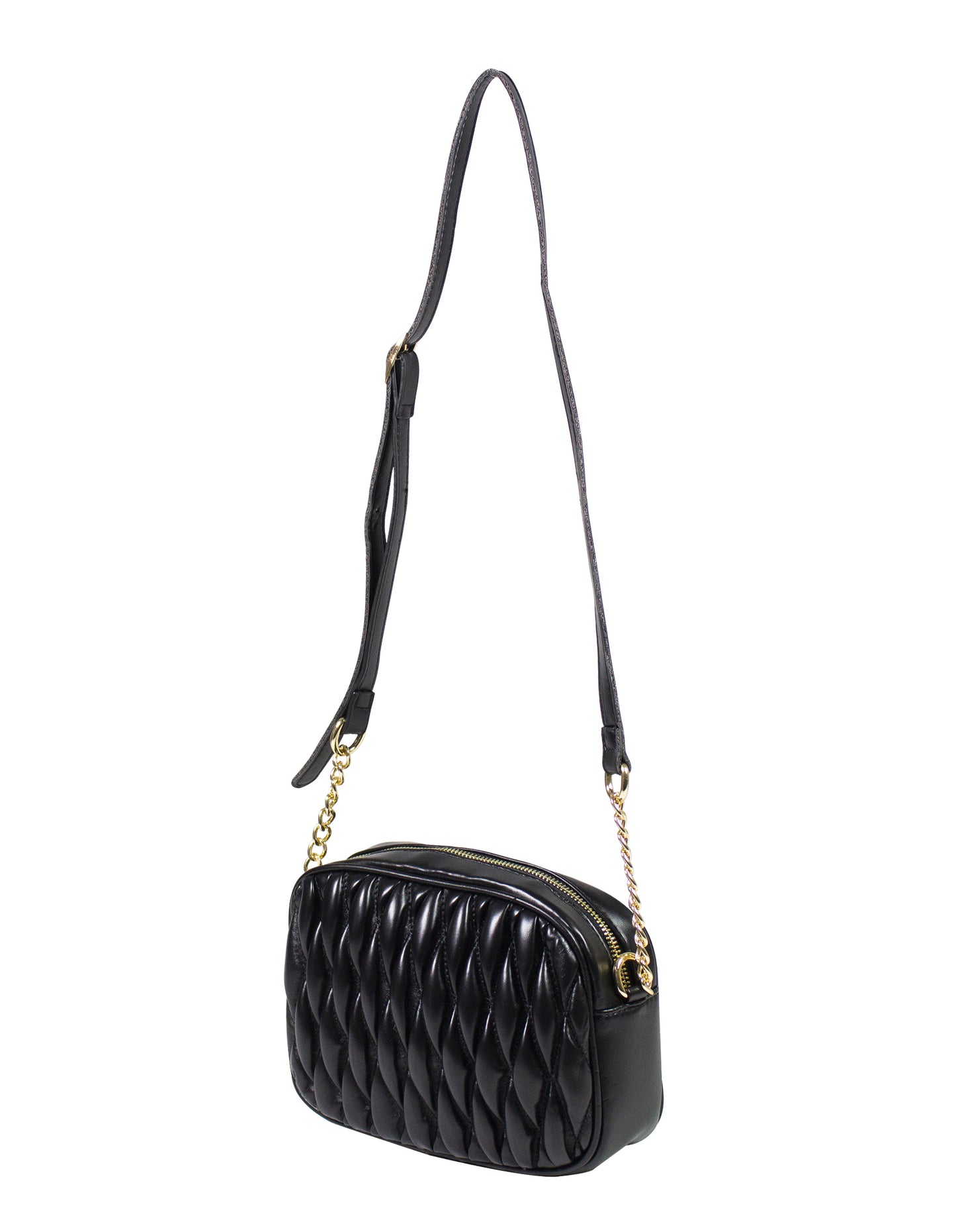 Minibag con tracollino effetto crespo