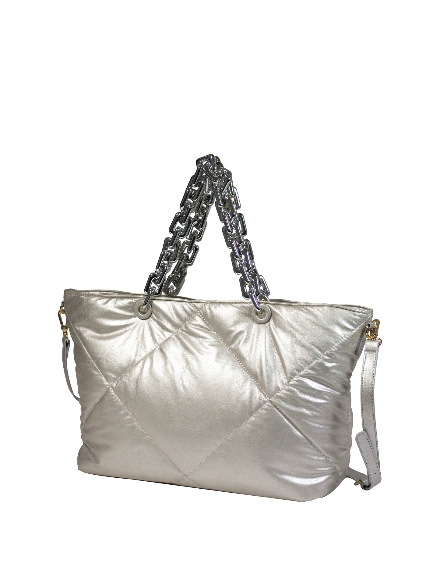 Borsa manico a catena con tracolla