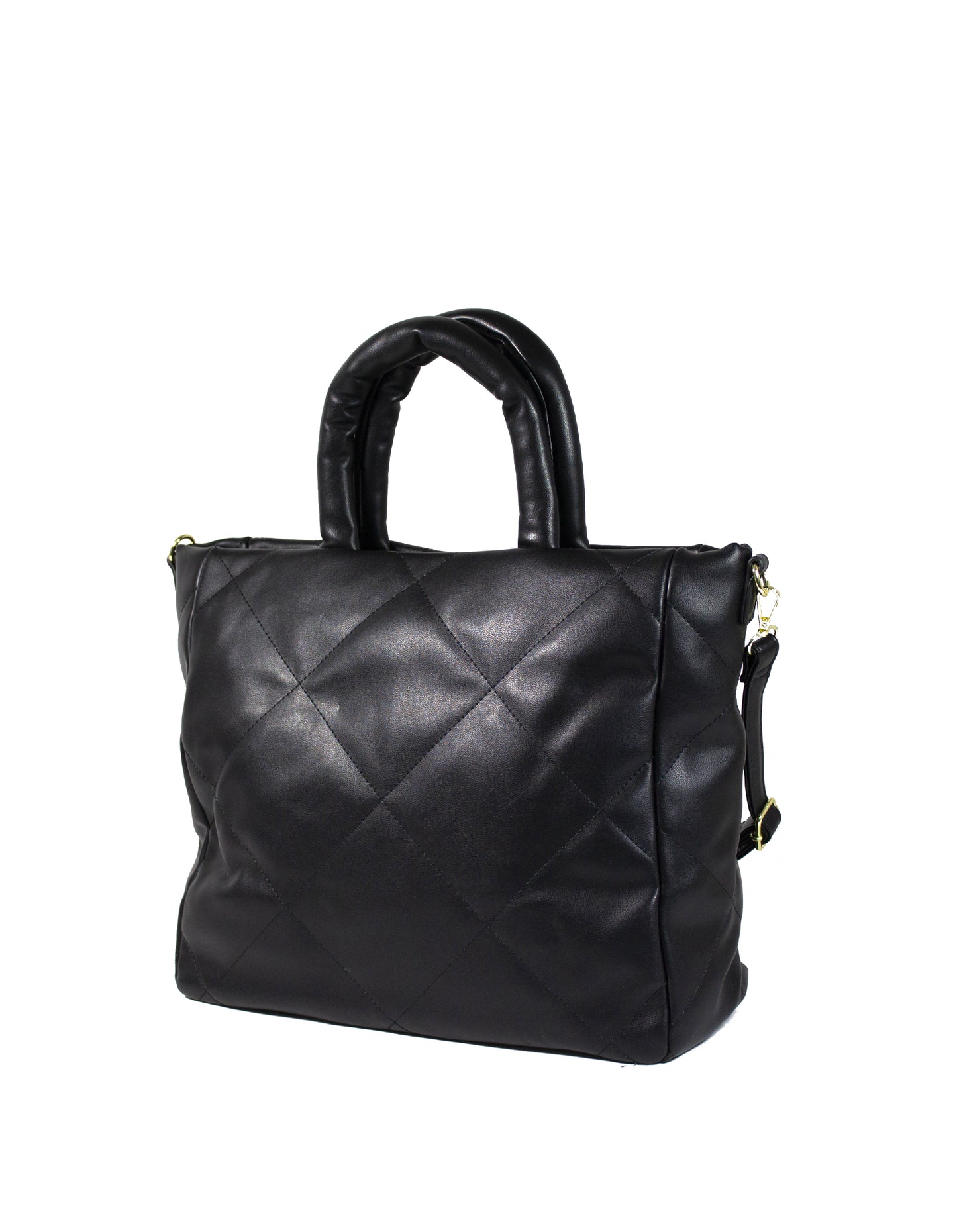 Shopping bag matelassè con manico morbido