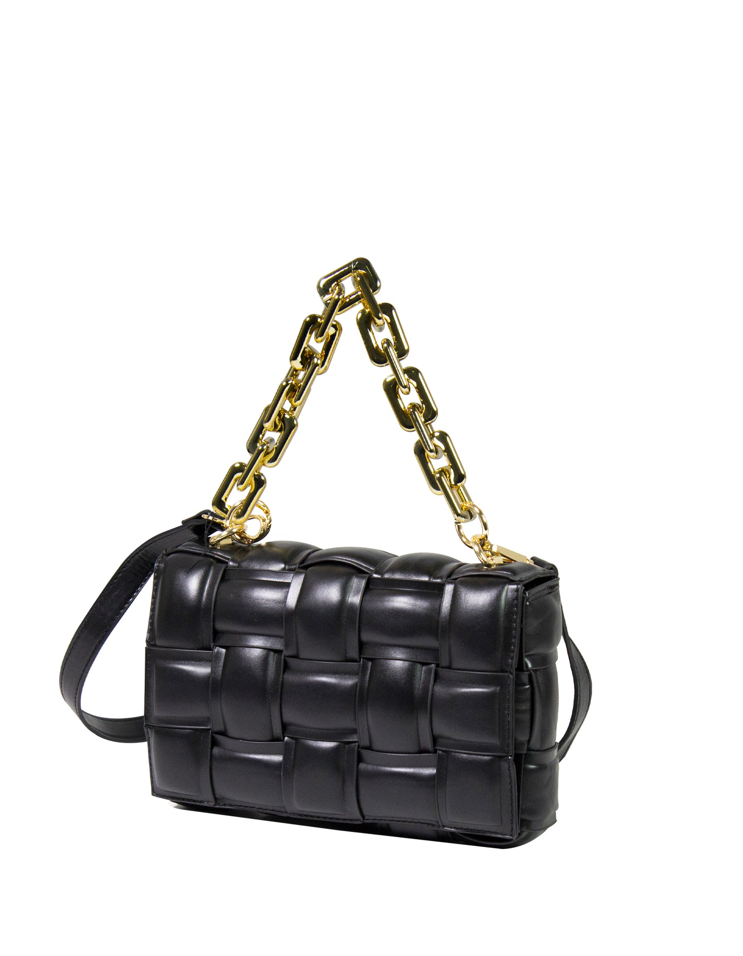 Minibag intrecciata con manico a catena