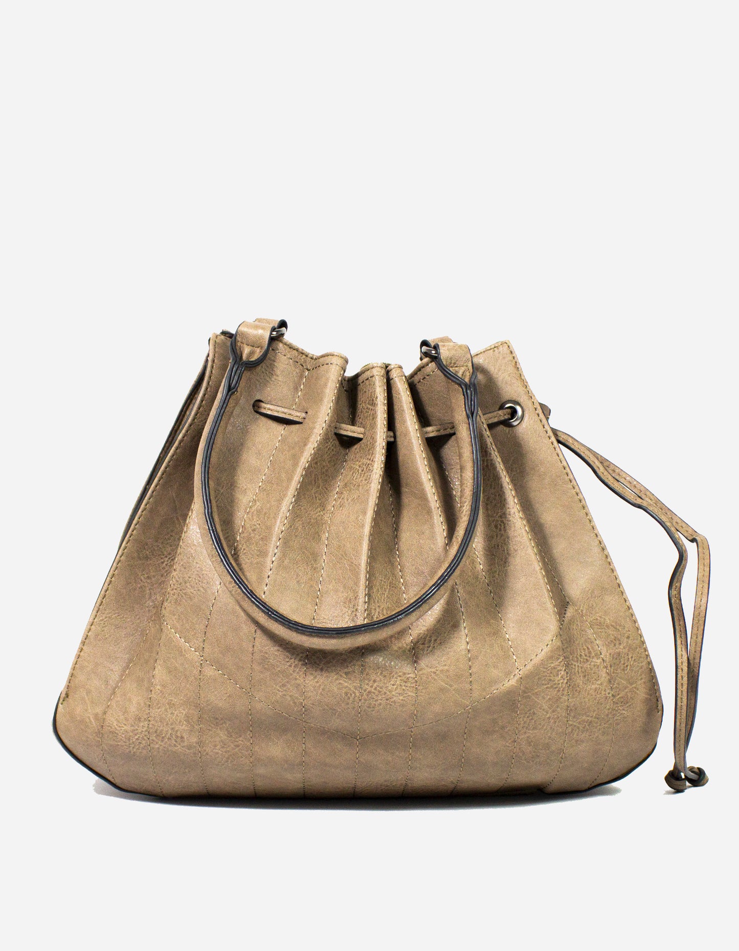 Borsa a secchiello plissè