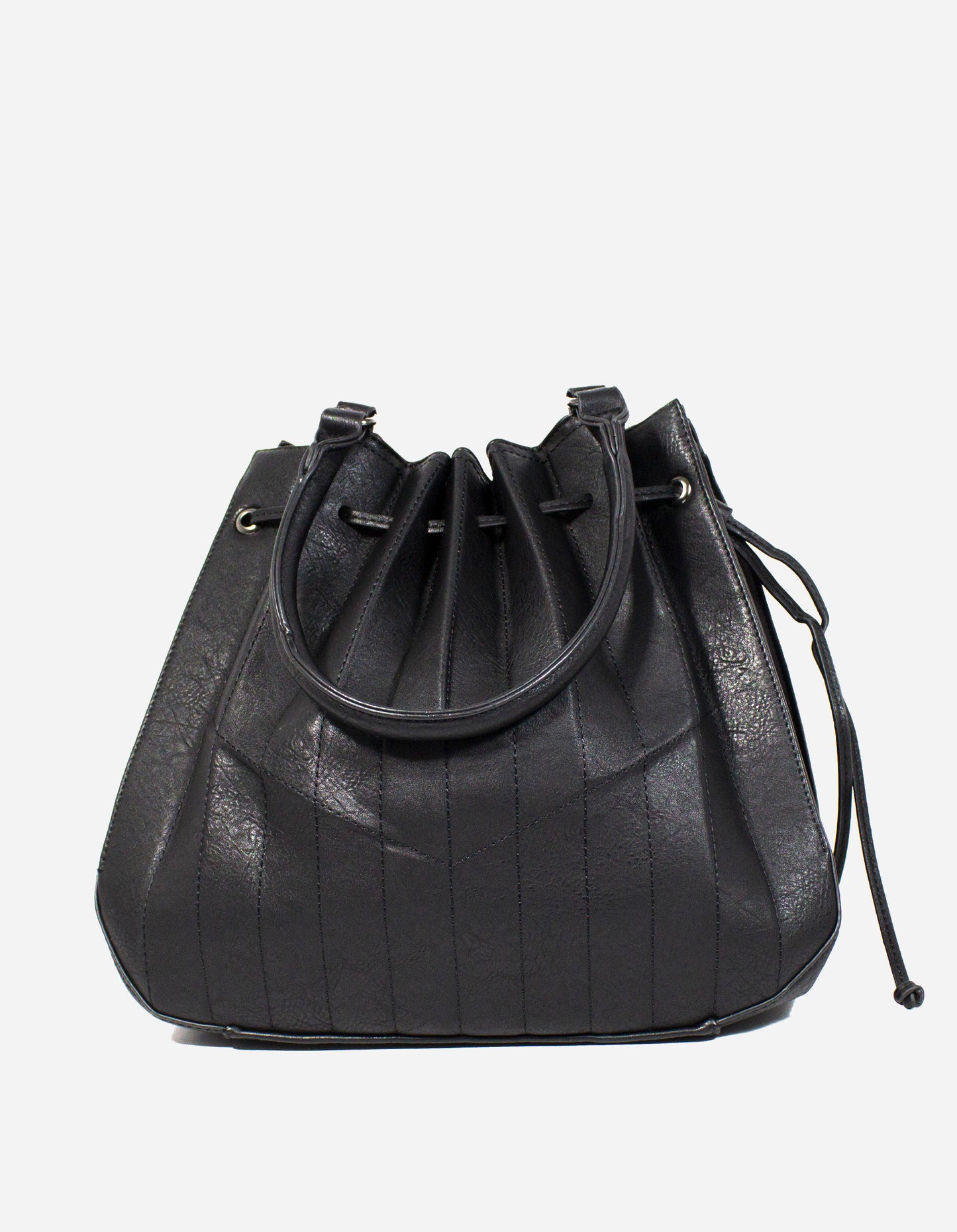 Borsa a secchiello plissè