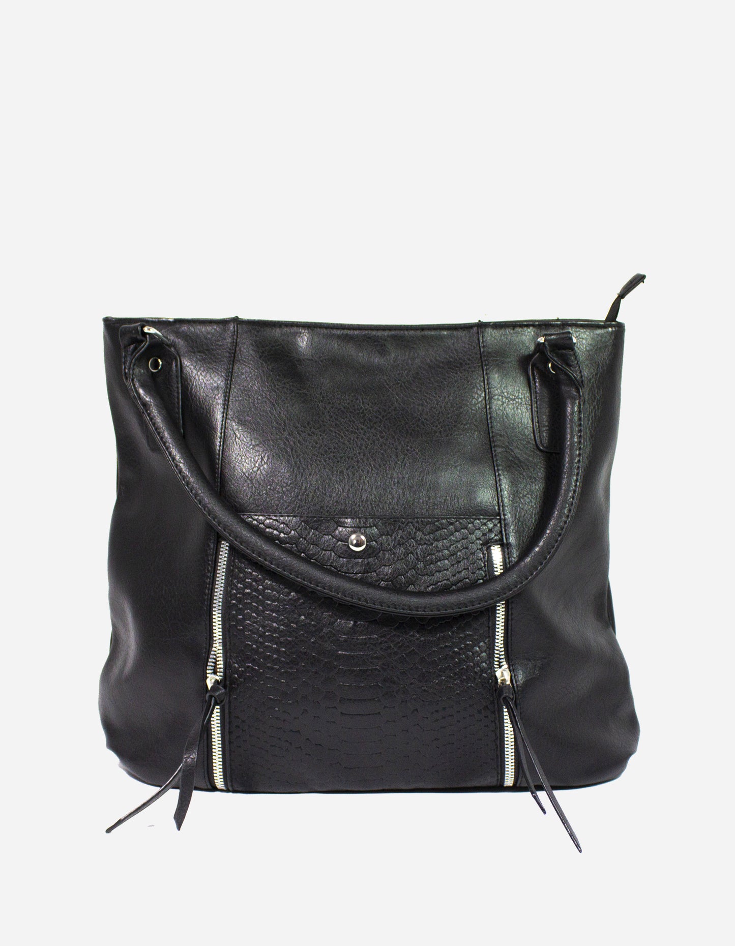 Borsa doppia zip effetto croc