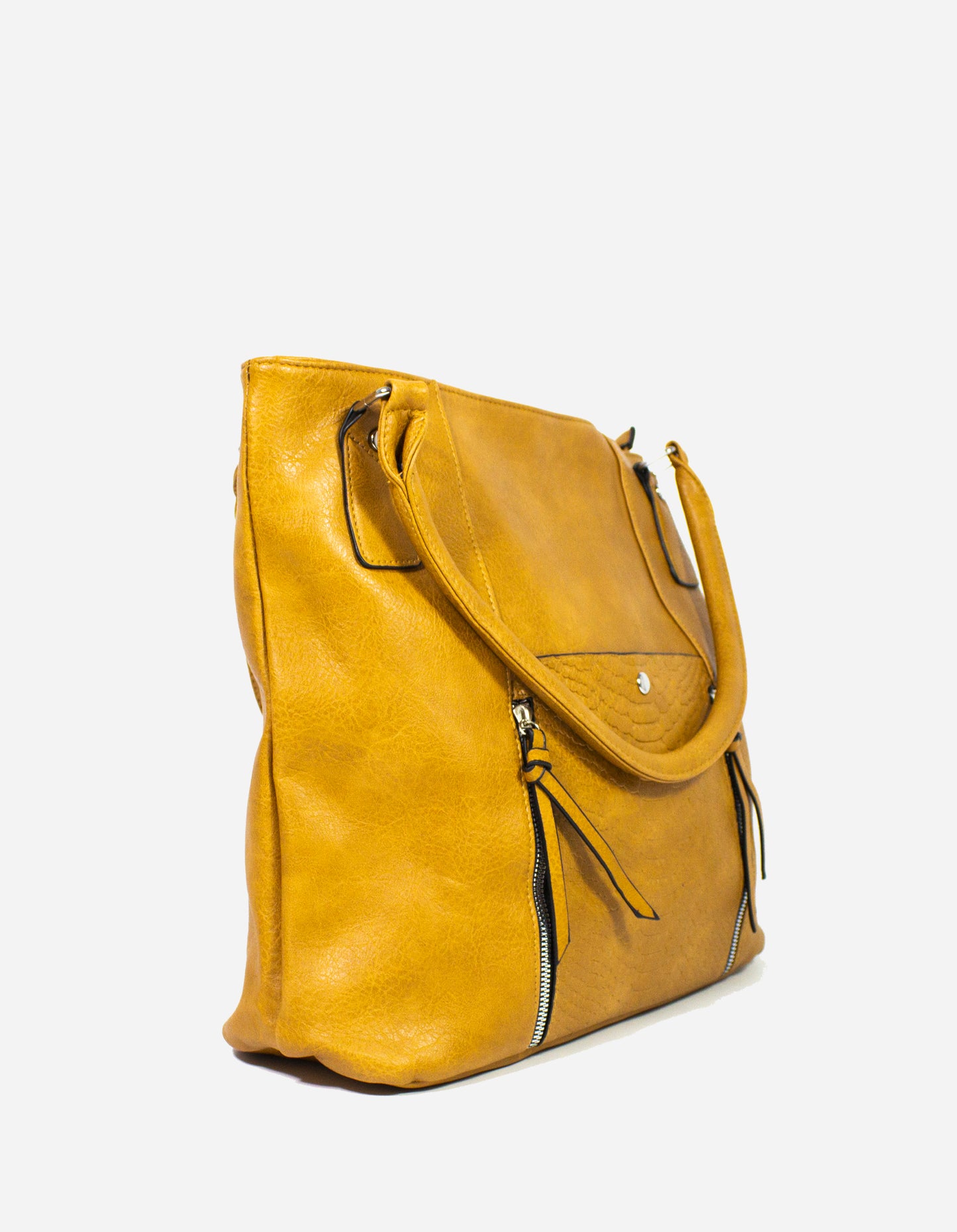 Borsa doppia zip effetto croc