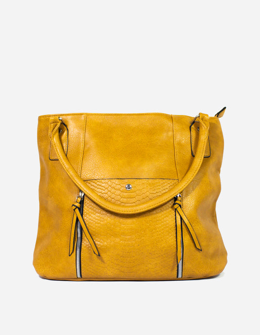 Borsa doppia zip effetto croc