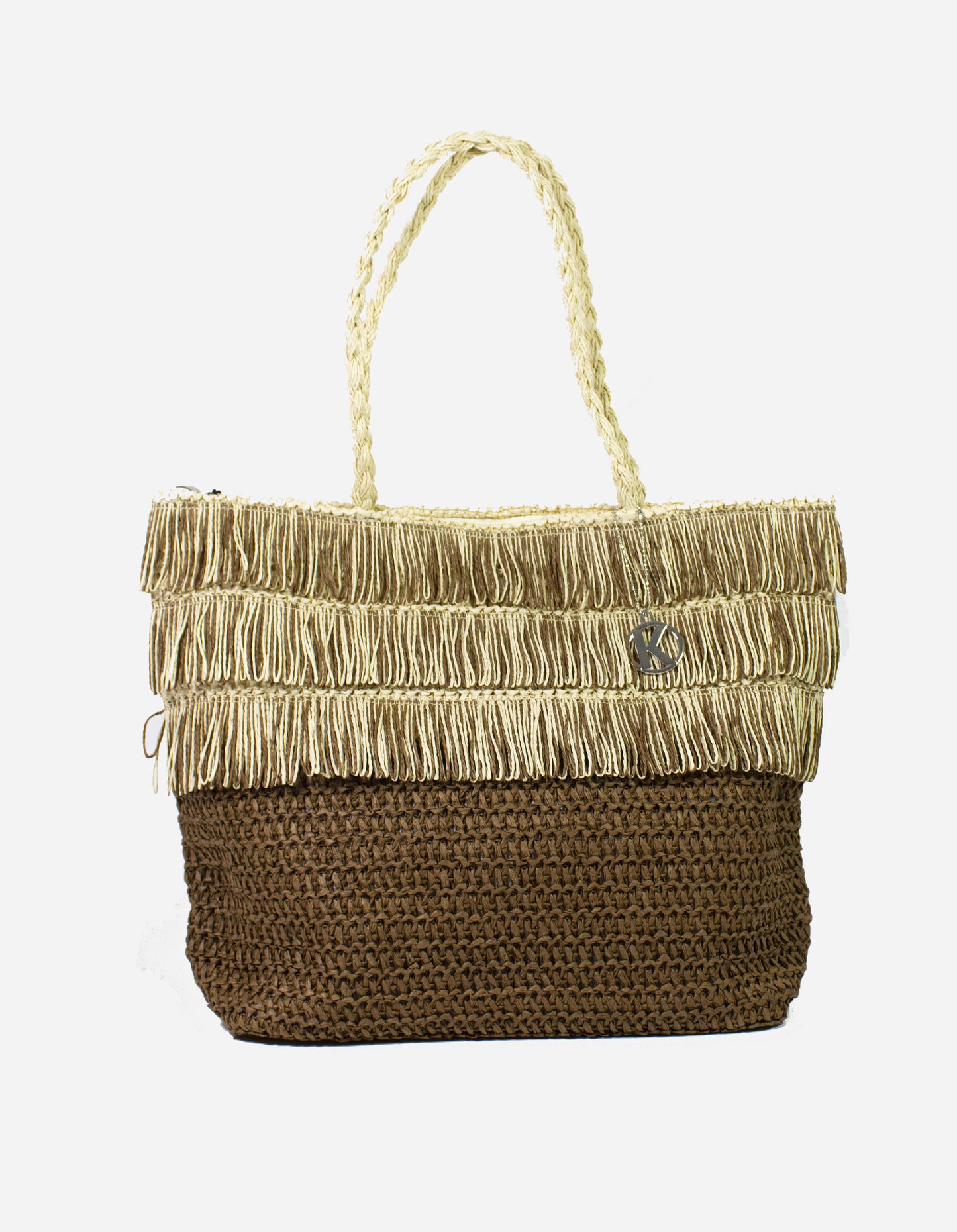 Borsa paglia con frange - MALIBU