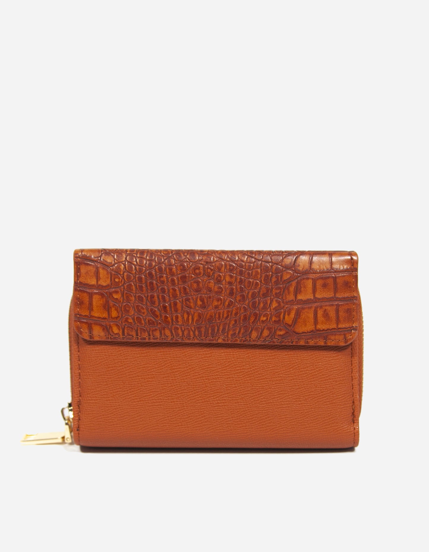 Portafoglio zip unica effetto croc