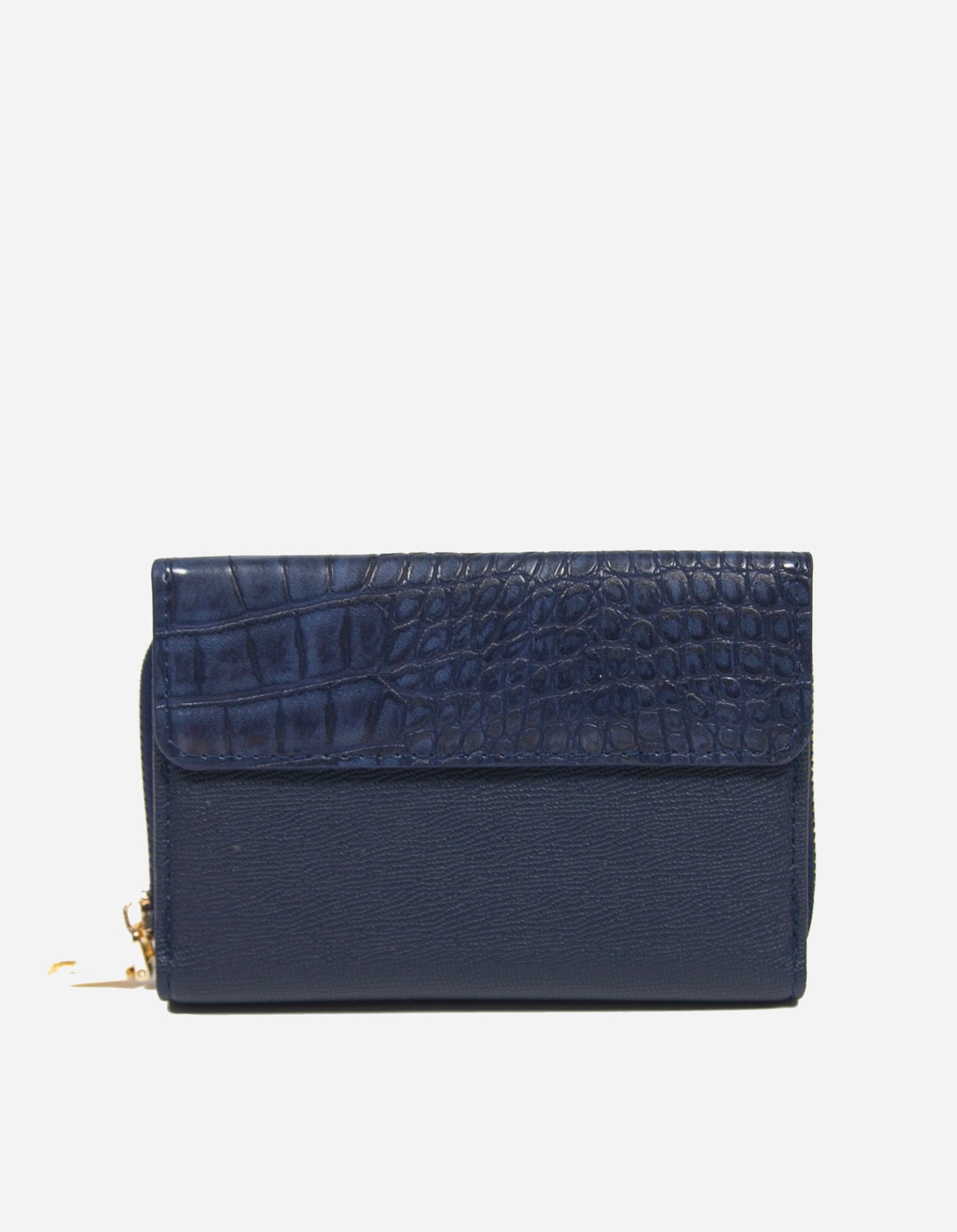 Portafoglio zip unica effetto croc