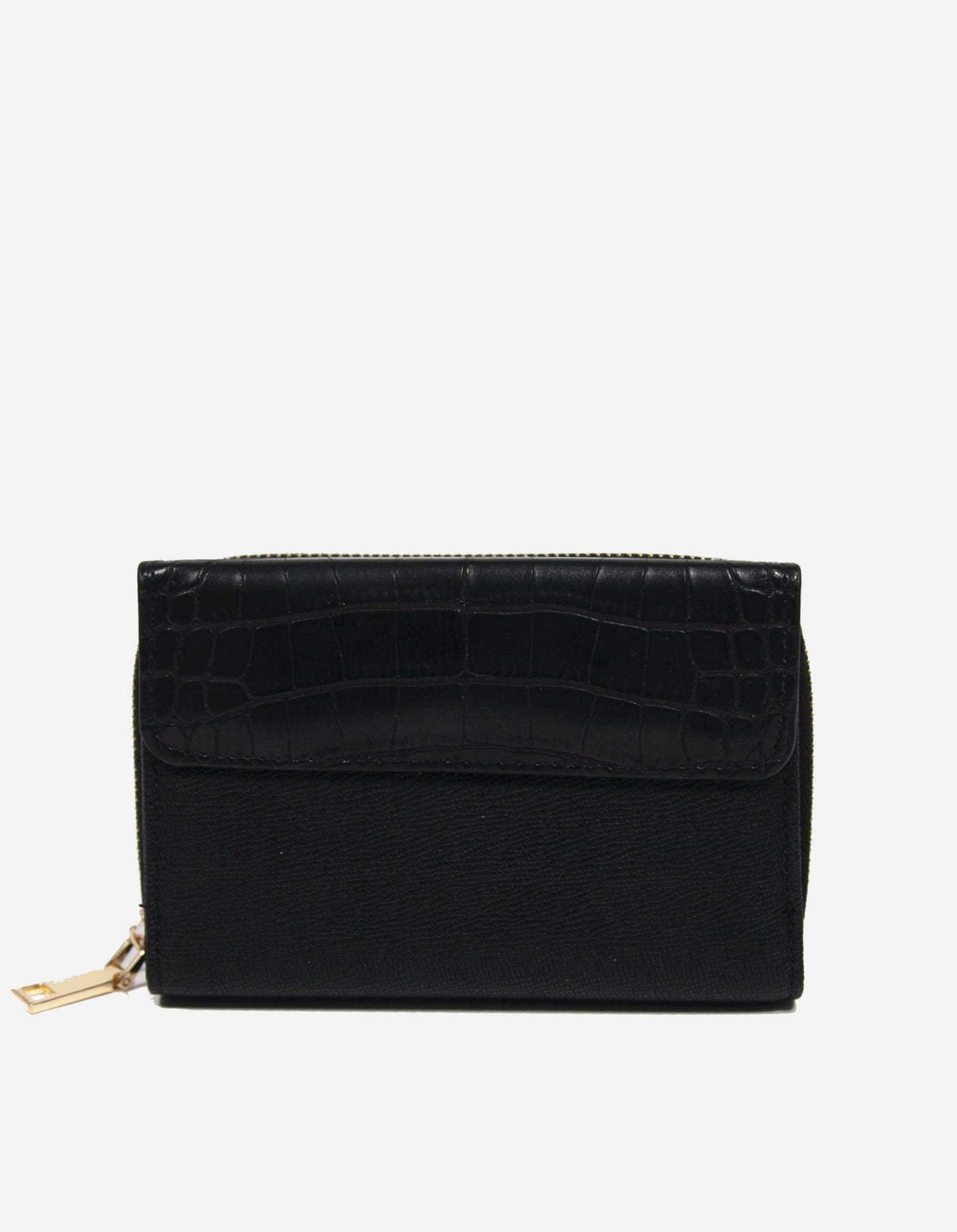 Portafoglio zip unica effetto croc