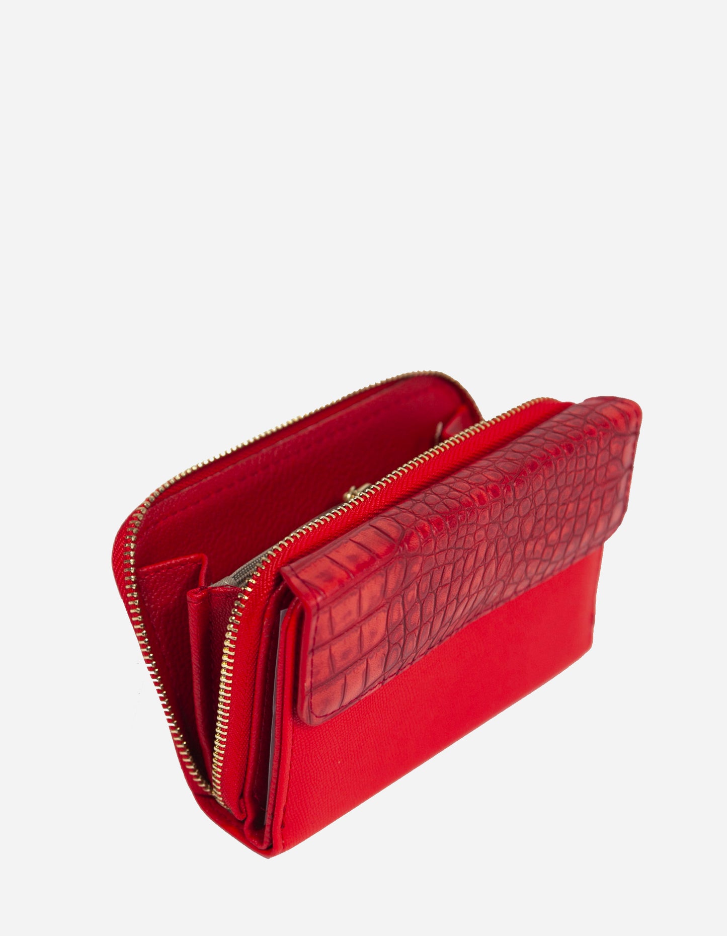 Portafoglio zip unica effetto croc