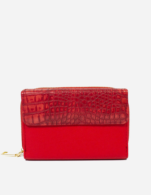 Portafoglio zip unica effetto croc