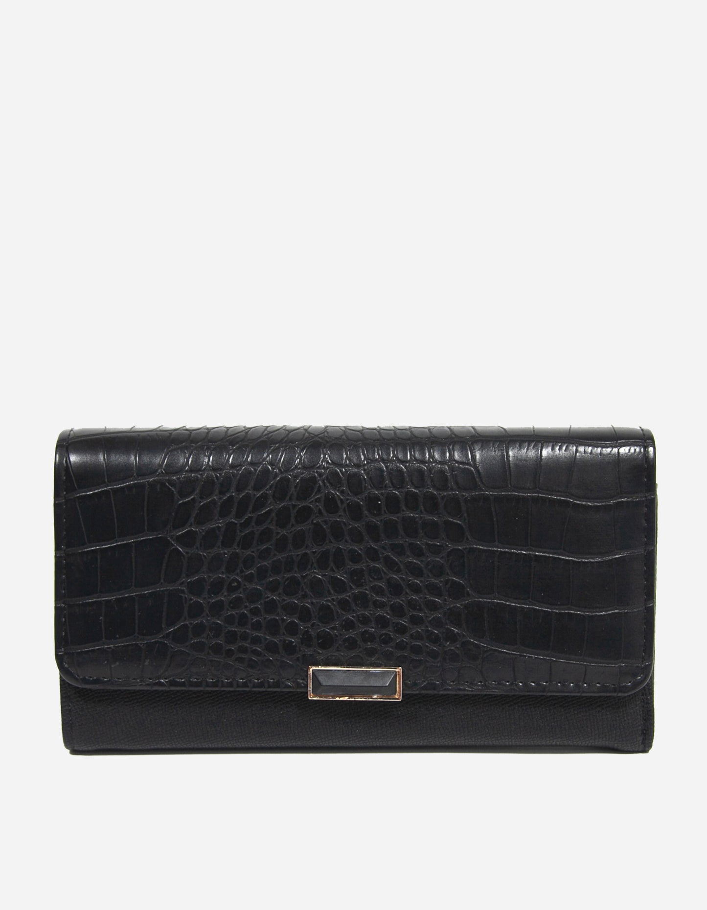 Portafoglio clip effetto croc