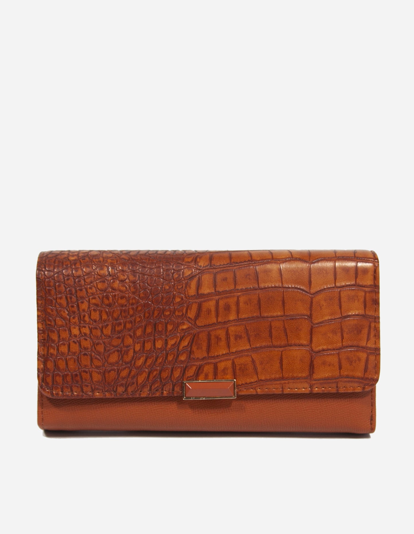 Portafoglio clip effetto croc