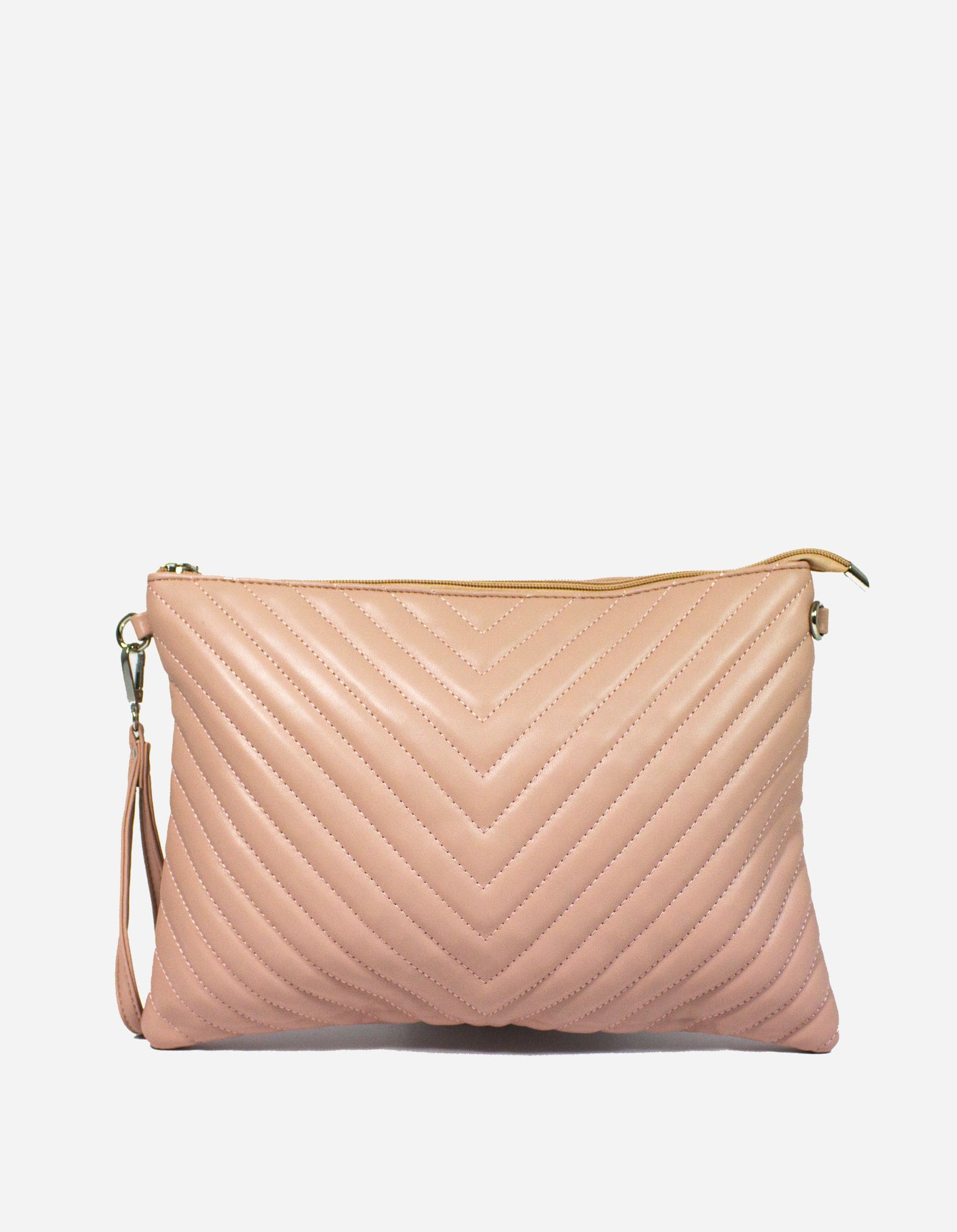 Pochette effetto trapuntato con tracollino