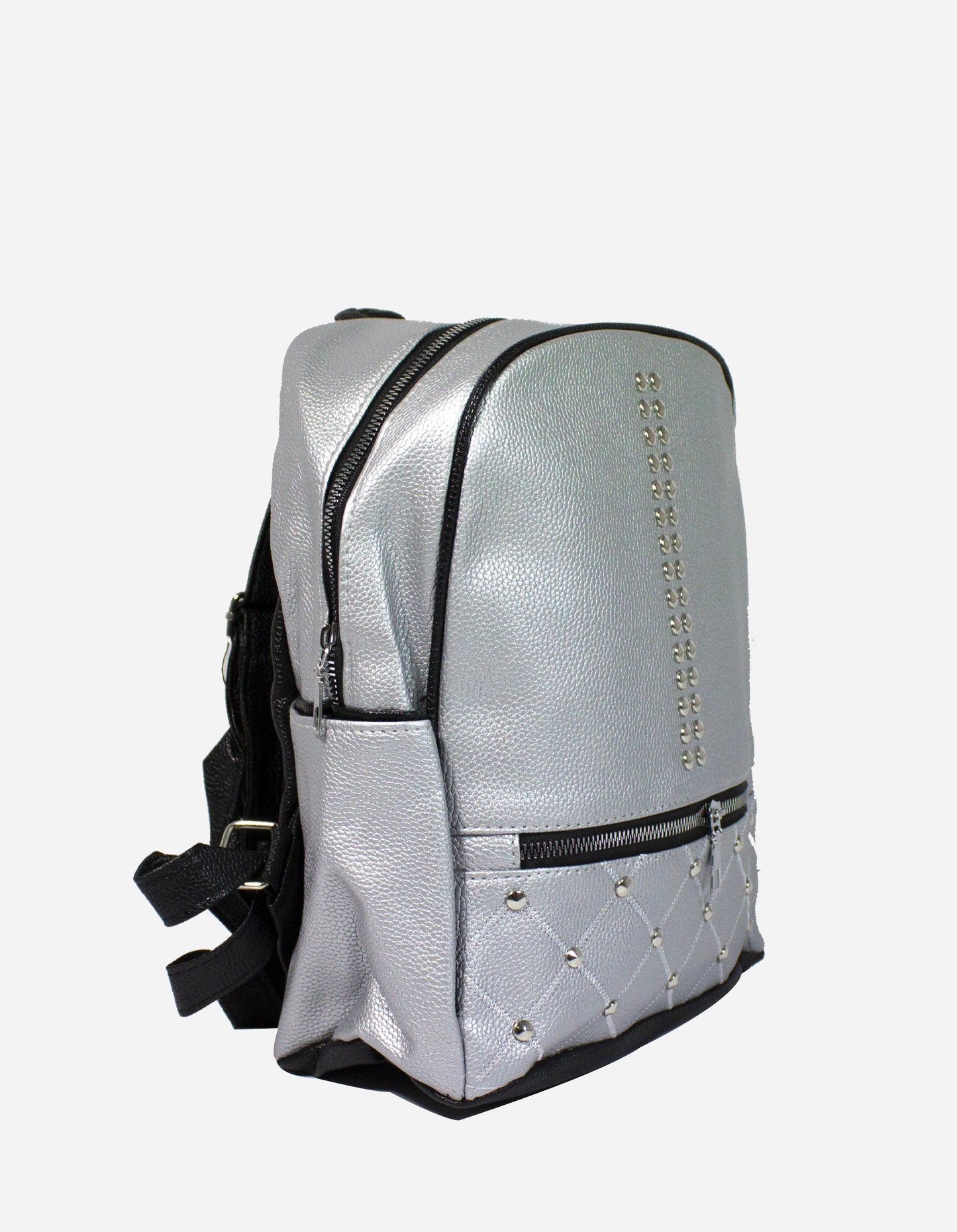 Zaino effetto metal con borchie