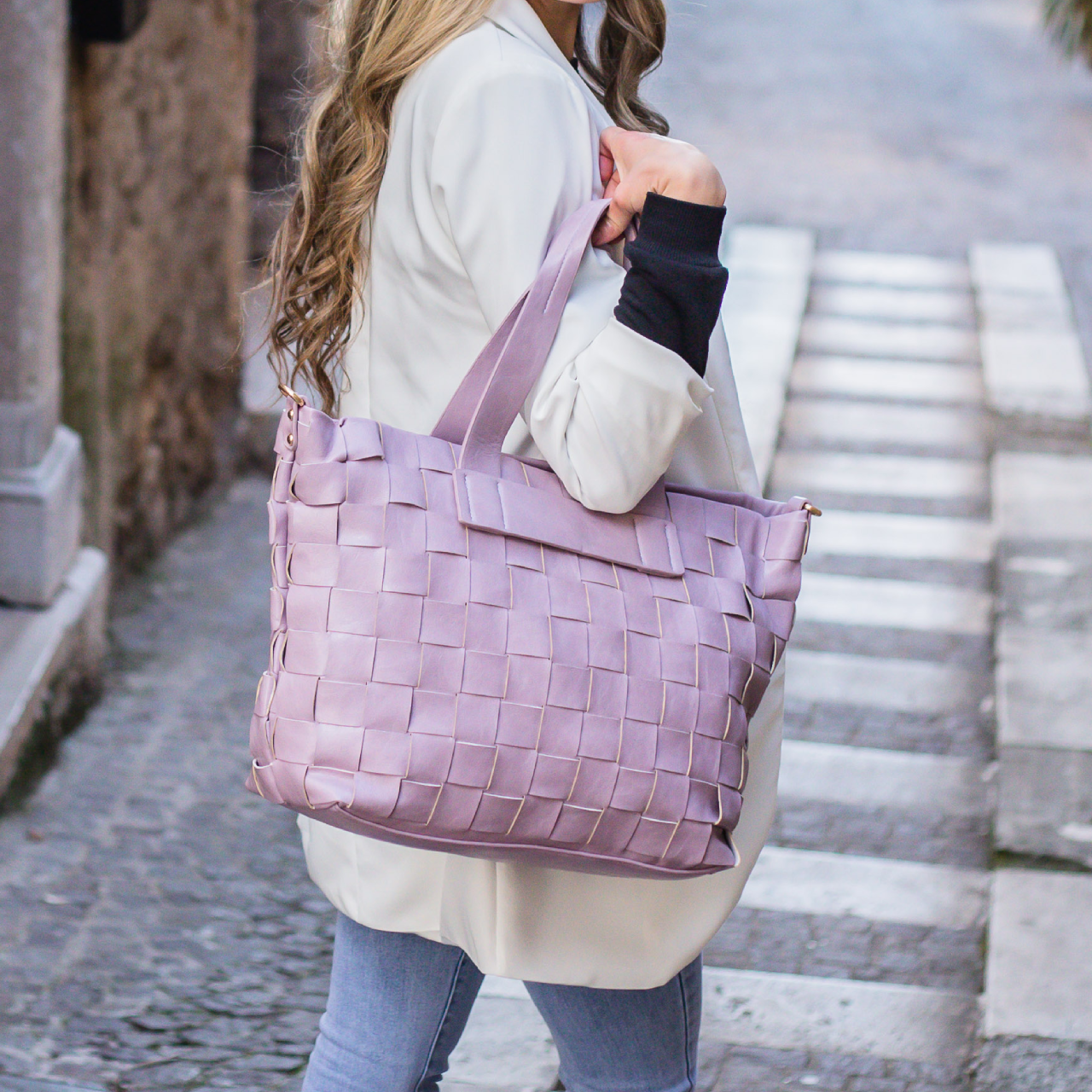 Shopping bag intrecciata