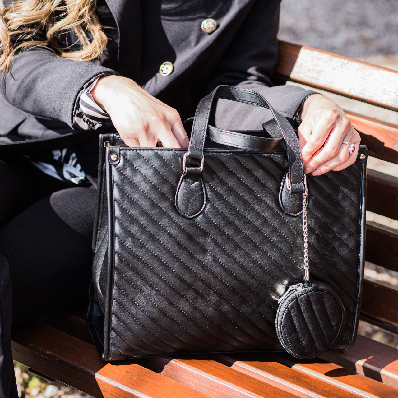 Borsa a mano effetto matelassè - BR59818