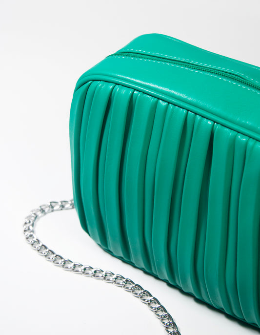 Minibag con tracolla effetto crespo