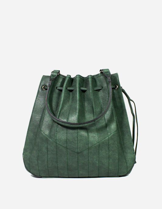 Borsa a secchiello plissè
