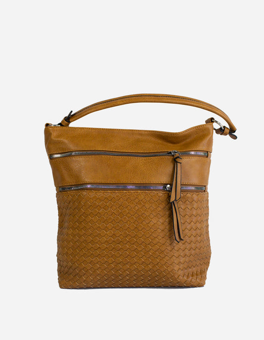 Borsa doppia zip con pattern