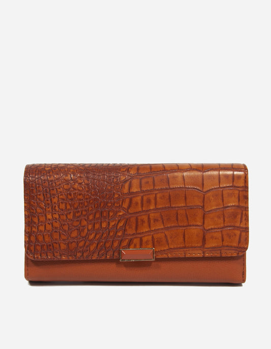Portafoglio clip effetto croc