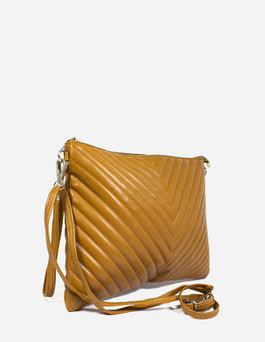 Pochette effetto trapuntato con tracollino
